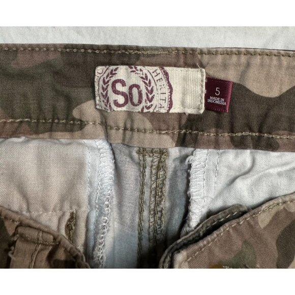 Womens SO Brand Camouflage Print Casual Pants Size 5 Cotton Blend Slim Fit - Picture 5 of 10